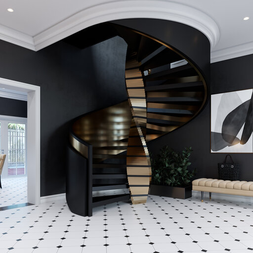 Spindeltreppe Mosaik - Spezial Spiral Treppendesign von Siller 2