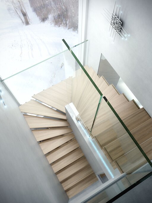 Mistral Magic - x Treppe mit schwebend Spiegel von Siller Draufsicht