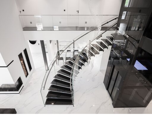 Mistral Black Helical - Gebogene Glastreppe Berlin Siller Glastreppen 2