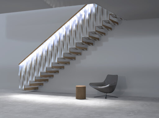 Wave Rail - 05 2018 Treppe LED COLORATA kaltes Licht Nacht 1