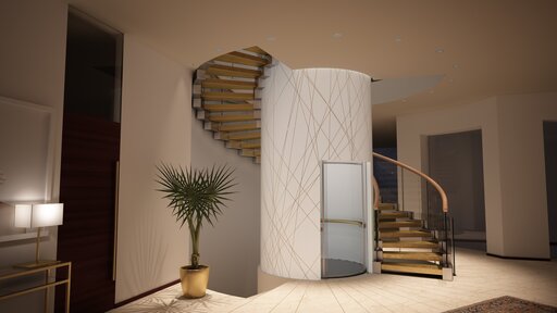 Cora Gold - Treppe gebogen mit Goldstufen