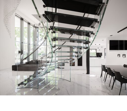 Mistral Black Helical - Gebogene Glastreppe Berlin Siller Glastreppen 1