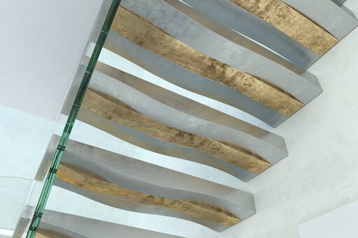 Wave Gold - Stufen mit Gold und Silber finish