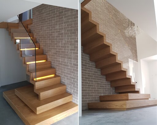 Faltwerktreppe aus Holz mit LED - Faltwerktreppe aus holz mit led Siller treppendesign 1