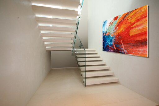 Kragarmtreppe aus Corian - Kragarmtreppen mit Podest
