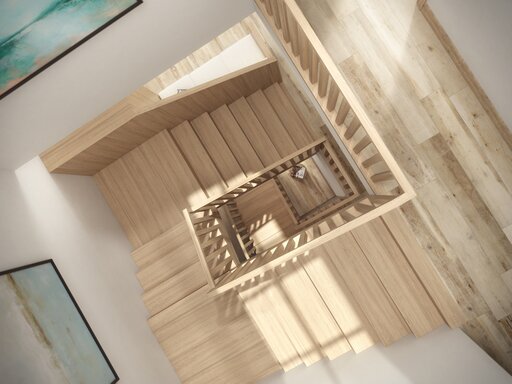 Landhaus - Landhaus Holz Treppe
