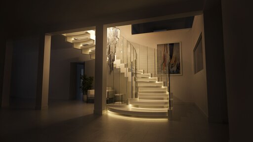 Bogentreppe aus Corian, Cobra Corian - bogentreppe aus corian nacht